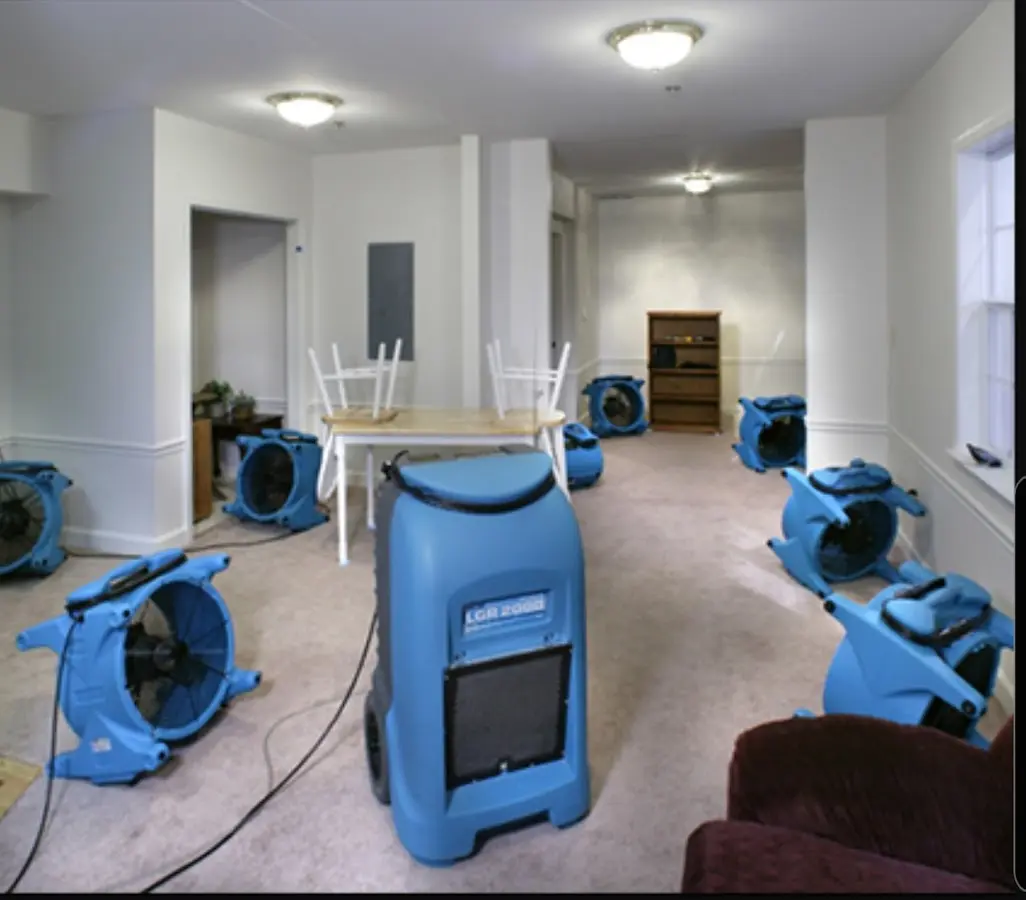 Air movers and dehumidifier setup for Water Extraction & Removal in Spring Valley